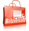 Serie: Einkaufstasche BLITZVERSAND, rot