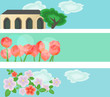 Three vector banners