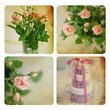 art image with flowers, collage