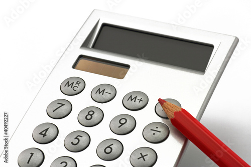 Foto: taschenrechner mit rotstift taschenrechner mit rotstift
