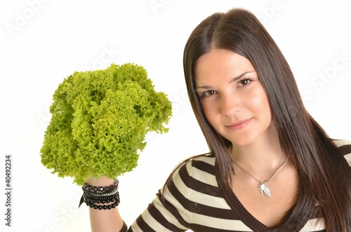 Photo: femme mangeant salade femme mangeant salade
