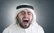 arabian buinessman shouting- clipping path included