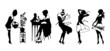 Set of woman silhouettes Set of woman silhouettes
