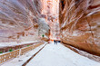 way through Siq gorge to stone city Petra,