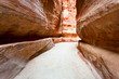Photo: The Siq - narrow gorge to ancient city Petra The Siq - narrow gorge to ancient city Petra
