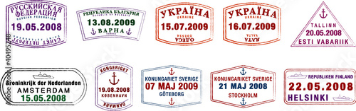 Vector: vector Northern European passport stamps. vector Northern European passport stamps.