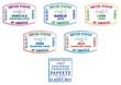 Hawaii and French Polynesia passport stamps.