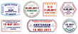 A collection of world airport stamps in vector format.