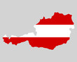 Karte und Fahne von Österreich Karte und Fahne von Österreich