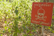 Sign warning of Landmines, Cambodia