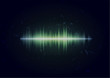 Aged card with sound waveform