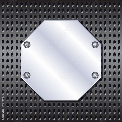 Vector: Metal frame on the grid Metal frame on the grid
