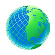 transparent the globe green and blue color