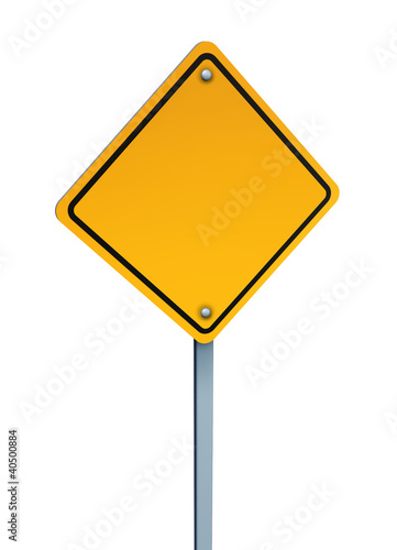 Illustration: Blank Yellow Warning Sign Blank Yellow Warning Sign