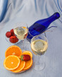 Photo: Glasses of wine with oranges and strawberry Glasses of wine with oranges and strawberry