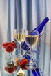 Photo: Two glasses of wine with red strawberries Two glasses of wine with red strawberries