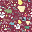 pattern of leaves and birds