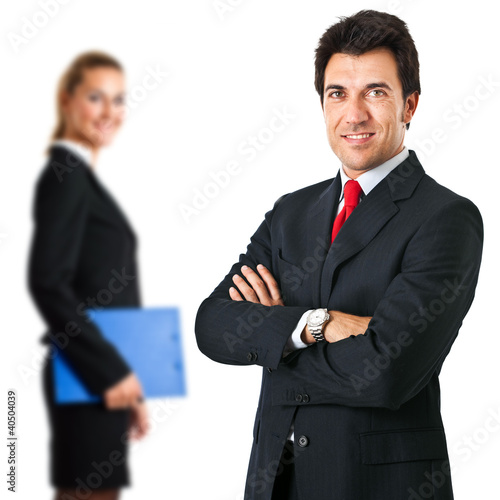 Photo: Business partners isolated on white Business partners isolated on white