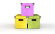 cajas de colores