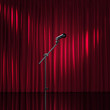 Red luxury curtains, art performance stage, theater awards
