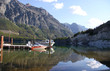 Boating dock in the St Mary lake , Glacier national park