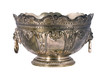 engraved silver bowl isolated