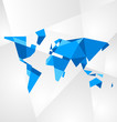 Facet world map vector