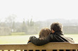 Couple relaxing at the park
