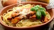Spaghetti alle cozze Spaghetti with mussels