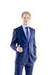 portrait of a handsome young business man standing isolated agai