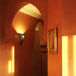 Interior of a restaurant in Morocco