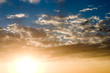 Sunset in cloudy skies