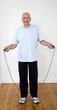 Senior man with skipping rope
