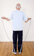 Senior man with skipping rope