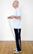 Senior man with skipping rope