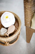 Toiletries in a basket