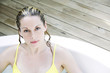 Woman relaxing in a jacuzzi