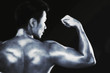Man flexing muscle
