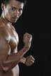 Man flexing muscle