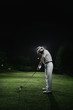 Man preparing to putt