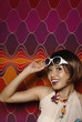 Woman with sunglasses  posing for the camera