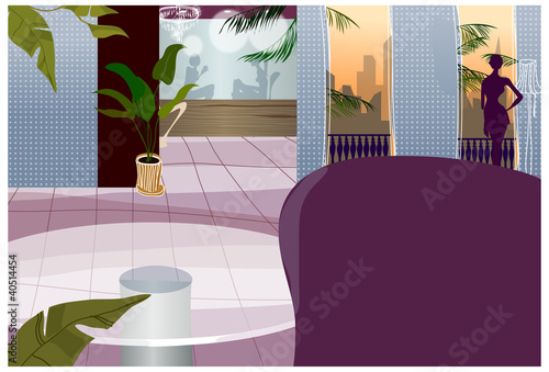 Vector: Hotel interior Hotel interior