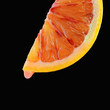 Closeup of sliced blood red orange