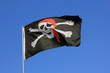 pirate flag with blue sky background