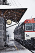 Snowing in Canfranc Railway Station Snowing in Canfranc Railway Station