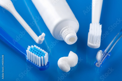 Photo: various toothbrushes and paste various toothbrushes and paste