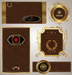 Leather and gold label - set