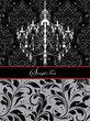 illustration with floral elements and chandelier