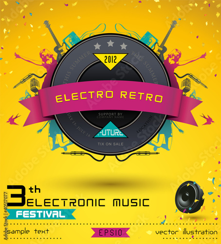 Vektor: Music Retro Poster (actual download without sample text) Music Retro Poster (actual download without sample text)