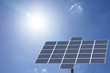 solar panel with sun and blue sky